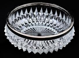 Fém peremes üveg kínáló tál d: 22 cm