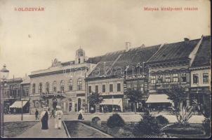 Kolozsvár King Mátyás square with the shop of Ribner, Kováts and Szabó