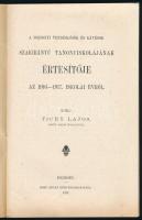 1917 A pozsonyi (Felvidék) vendéglősök és kávésok tanonciskolájának értesítője az 1916-1917. iskolai...