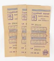 1959 3 db Lottó igazoló szelvény
