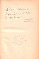 Kovai Lőrinc:  Párbaj. Regény. (Dedikált.) Budapest, 1960. Móra Ferenc Könyvkiadó (Állami Nyomda). 399 + [1] p. Egyetlen kiadás. Dedikált: "Roland Antoniewicz barátomnak sok szeretettel és nagyrabecsüléssel: Kovai Lőrinc [aláírásbélyegzés]." Kovai Lőrinc (1912-1986) újságíró, író ifjúsági regénye az 1918-as őszirózsás forradalomhoz vezető időszakot idézi meg. A regényt kísérő rajzokon jól tanulmányozható a gonosz csendőr, az eszmélkedő gyermek főhős, illetve a derék munkás agitátor ikonográfiája. A Kádár-korszak legtermékenyebb regényszerzője ezúttal eltekint az erotikus részletektől, melyek sorozatban gyártott regényeinek bizonyos egyéni ízt kölcsönöztek. Az előzékeken, a címoldalon és a belív számos oldalán tulajdonosi bélyegzés. Prov.: Roland Antoniewicz. [Antoniewicz Roland [1946-] lengyel-magyar-örmény identitású újságíró, író, színész, televíziós műsorszerkesztő, kommunista, később kommunistaellenes munkásságáról ismert grafikus, a Lengyel-Magyar Baráti Társaság egyik alapítója, a rendszerváltás előtt az ellenzéki magyar és lengyel filmes és művészvilág számos tagjához baráti szálak fűzték. 1989-1992 között ellentmondásos szerepekben feltűnt politikai szereplő, közéleti tevékenysége mai napig viták tárgya.] Aranyozott gerincű, illusztrált kiadói félvászon kötésben. Jó példány.