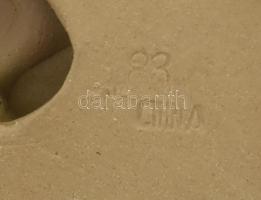 Kínai zenész figura, jelzett, kis pattanással, m: 10 cm