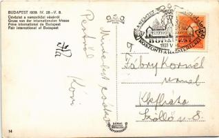 1939 Budapest XIV. Budapesti Nemzetközi Vásár BNV, Budapest Gázművei pavilon, tetején Konecsni Györg...