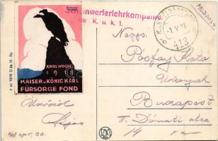 1918 Csíkszereda, Miercurea Ciuc; Honvéd laktanya, katona kerékpárral / K.u.K. military barracks, so...