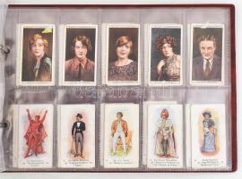 Brit cigaretta-gyűjtőkártyák, két 25 db-os komplett sorozat (színészek), gyűrűs albumban (össz. 50 d...