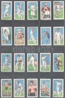 Park Drive Cigarettes brit cigaretta-gyűjtőkártyák, 48 db-os komplett sorozat (bajnokok), albumlapokon / British cigarette cards, complete series of 48 (Champions), in album sheets