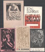 5 db ex libris klf technikák és alkotók 7x12 cm