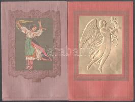 cca 1920 4 db dísztávirat, klf grafikákkal