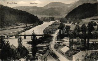 1917 Fenyőháza, Lubochna; Vágvölgy, híd. Jahn Nándor szálloda és villatulajdonos kiadása / Povazie / Váh valley, bridge (r)
