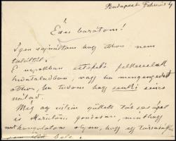 cca 1910 Mednyánszky László (1852-1919) festőművész autográf levele dr. Löwenstein Arnoldnak a Palla...