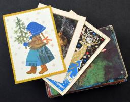 Kb. 100 db MODERN motívum képeslap: karácsonyi üdvözlőlapok / Cca. 100 MODERN motive postcards: Christmas greeting cards