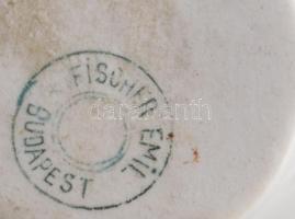 Fischer Emil Budapest szecessziós sóborskínáló, jelzett, kopással, h: 15,5 cm