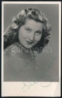 Kelly Anna (1919-1965) az 1940-es évek sikeres énekesnője dedikált fényképe: ,,szeretettel Kelly Anna". 9x14 cm