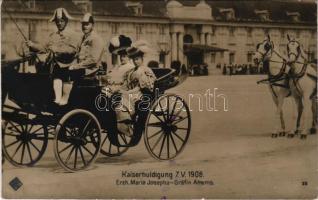 1908 Wien, Vienna, Bécs; Kaiserhuldigung, Erzh. Maria Josepha Gräfin Attems. R. Lechner / Mária Jozefa szász királyi hercegnő Bécsben. A képeslap címzettje Gamerra Alberta Mária bárónő (1877-1961), később a Jézus Szíve Népleányai Társasága nővére / Princess Maria Josepha of Saxony (EK)