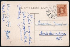 Kazal László (1911-1983) színész, énekes, dalszerző, komikus aláírt képeslap