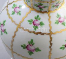 Herendi Sévres Rose mintás váza. Kézzel festett, jelzett, minimális kopással 21 cm