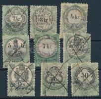 9 db régi okmánybélyeg