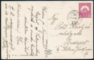 1930 Képeslap "ESZTERGOM-KOMÁROM"vasúti bélyegzéssel