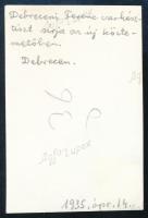 1935 Debreceni Ferenc cserkésztiszt sírja a debreceni új köztemetőben, fotó hátoldalon feliratozva, ...