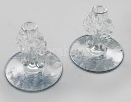 Martinsville "Janice" gyertyatartó pár, ezüst (Ag) ezüst díszítménnyel, jelzés nélkül, m: 13,5 cm