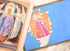 cca 1960 Varga Mátyás (1910-2002) grafikus, díszlettervező által készített színpadi látványtervek, ö...