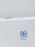 Hollóházi Erika mintás süteményes készlet, jelzett, hibátlan, tálca h: 39 cm, tálak d: 18,5 cm