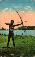 1912 Philippines, Negerito with drawn bow and arrow (worn corners)