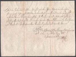 1807 Kézzel írt katonai okmány