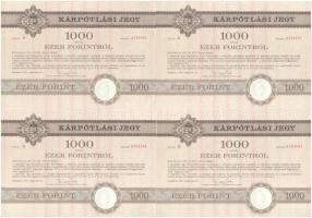 Budapest 1991. "Országos Kárrendezési és Kárpótlási Hivatal" kárpótlási jegye 1000Ft-ról (...