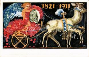 1821-1911 Königreich Bayern, Luitpold von Bayern / 90th Birthday of Luitpold, Prince Regent of Bavaria. Oscar Consée Art Nouveau 5 Pf. Ga. s: Ivi Diez (EK)