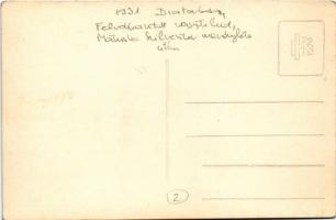 1931 Biatorbágy, Torbágy; Felrobbantott vasúti híd Matuska Szilveszter merénylete után, mozdony mara...