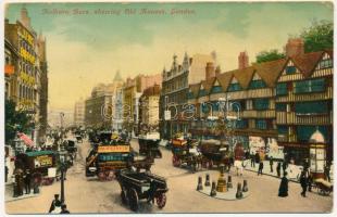 London, Holborn Bars, showing Old Houses, Series No. 13., autobus, automobile, shops (wet damage)
