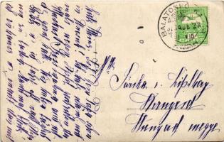 1913 Balatonfőkajár (?), kúria, kastély hintóval. photo (EB)