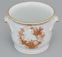 Herendi Indiai kosár rust mintás kaspó, jelzett, hibátlan, dobozában, d: 16,5 cm, m: 14,5 cm