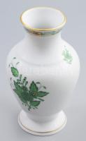 Herendi Apponyi zöld mintás váza, jelzett, hibátlan, m: 16,5 cm