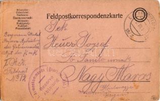 Helden Grab, Feldpostkarte / Hősök sírja, első világháborús egyedi, kézzel rajzolt tábori postai lev...