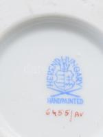 Herendi Apponyi zöld mintás oroszlánkörmös virágtartó edény, jelzett, kis karcokkal, 23x14x15 cm