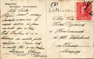 Magyarfalu, Magyarfalva, Ungeraiden, Ungereigen, Uhorská Ves u Moravy, Záhorská Ves; Morva tájkép, l...