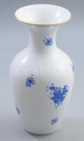 Herendi Apponyi Blue váza, háncsnyomott felülettel, jelzett, hibátlan, m: 25 cm