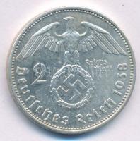 Német Harmadik Birodalom 1938A 2M Ag "Hindenburg" T:XF German Third Reich 1938A 2 Reichsma...