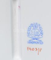 Herendi Indiai kosár lila mintás kínáló, áttört falú, jelzett, hibátlan, 21x15,5 cm