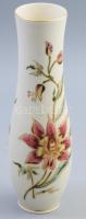 Zsolnay virágmintás váza, kézzel festett, jelzett, hibátlan, m: 25 cm