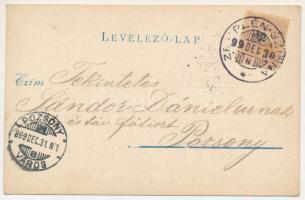 1899 (Vorläufer) Szinna, Snina; temetőkápolna, templom, kastély. Szabó Fivérek fényirdája kiadása / ...