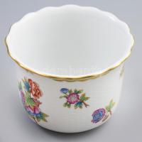 Herendi Viktória mintás kaspó, háncsnyomott felülettel, jelzett, hibátlan, d: 13 cm, m: 9,5 cm