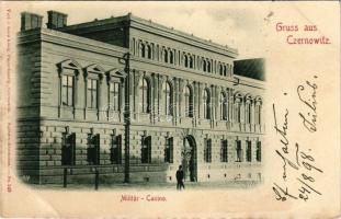 1898 (Vorläufer) Chernivtsi, Czernowitz, Cernauti, Csernyivci (Bukovina, Bucovina, Bukowina); Militär-Casino / K.u.K. military casino. Verlag v. Leon König (EK)