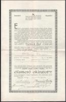 1925 Bp., A Nemzeti Élet által kiállított elismerő oklevél