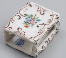 Herendi Viktória mintás gyufatartó, jelzett, m: 6,5 cm