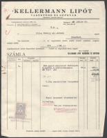 1940 Kellermann Lipót Vasöntöde és Gépgyár fejléces számlája, 5 f. okmánybélyeggel, Bp.