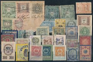 32 db régi magyar és külföldi okmánybélyeg