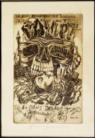 Michel Fingesten (1884-1943): Ex libris Delage ( morbid, halálos szerelmet imitáló Ex libris a művés...